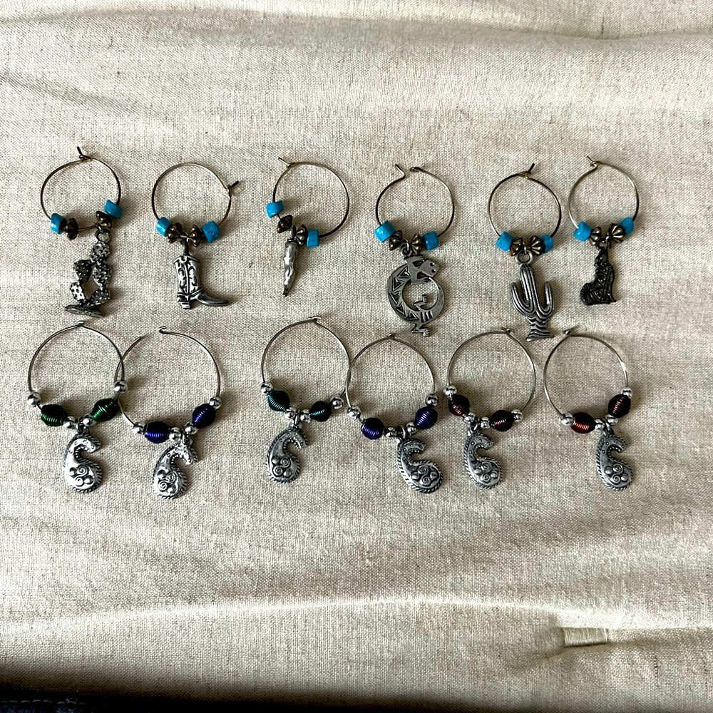 Western Wine Glass Charms